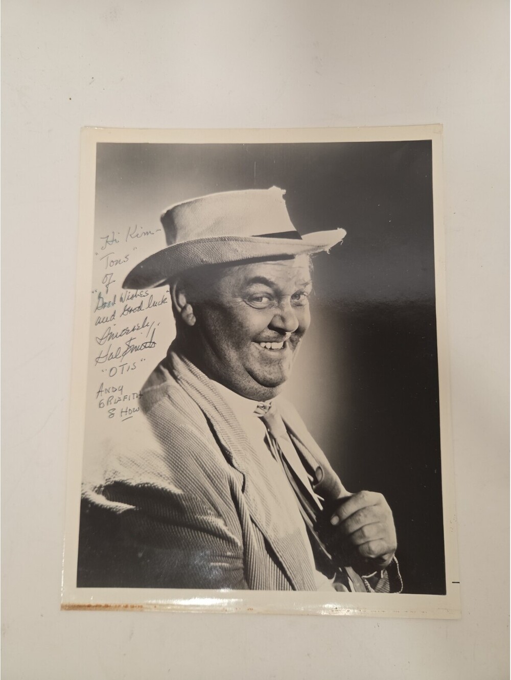 Hal Smith Signed Otis Campbell Andy Griffith Show Vintage Promo 8x10 Photo